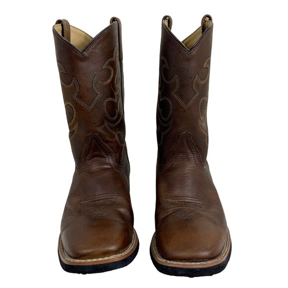 SMOKY MOUNTAIN BOOTS Mens 6.5 Brown Western Leather Lightweight Square Toe Boots - Picture 2 of 7